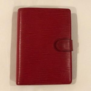 100% Authentic Louis Vuitton Red epileather agenda